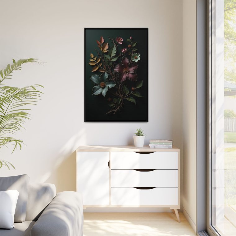 Dark Botanical Moody Wall Art Canvas Prints - Image 7