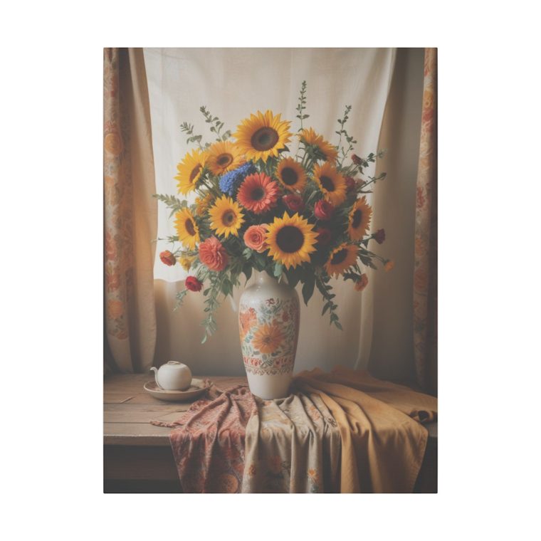 Vintage Simplicity Boho Vase of Flowers in Art - Image 9