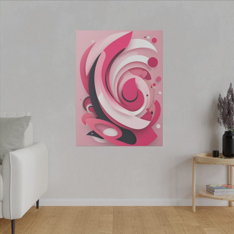 Bold Pink Abstraction Geometric Layers and Dynamic Composition - Image 15