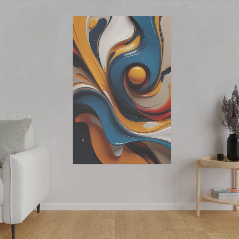 Flowing Harmony Modern Abstract Oil Art for Contemporary Interiors - Image 3