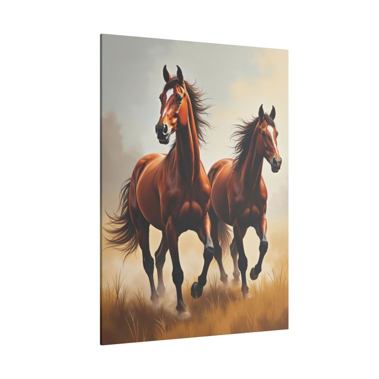 Graceful Gallop of Brown Stallions - Image 14