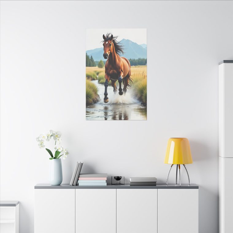 Wild Brown Horses Running Free in Nature - Image 12