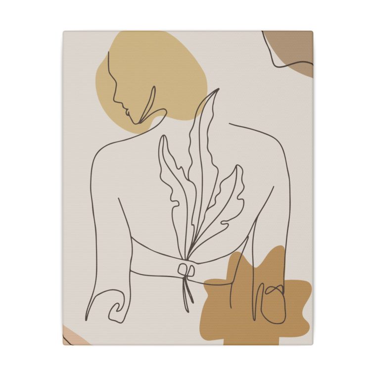 Minimalist Women Body Line Art Canvas Print - Image 2