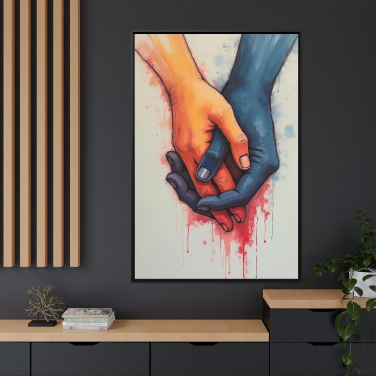 Connected Lines Minimalist Art of Intertwined Hands - Image 4