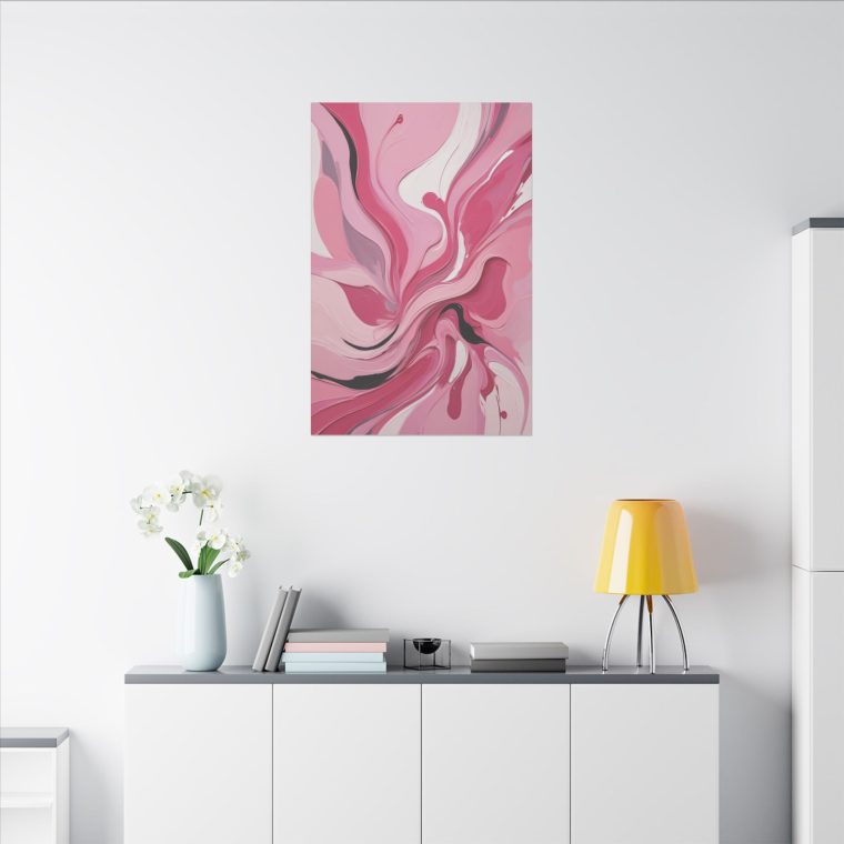 Dynamic Pink Swirls Modern Abstract Oil Painting with Flowing Energy - Image 12