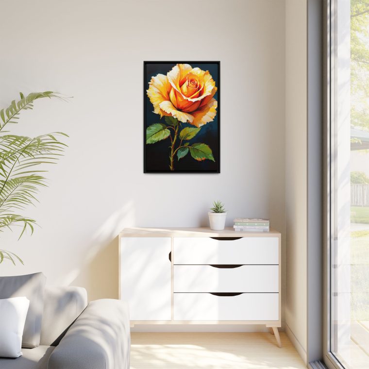 Abstract Rose Painting Yellow Flower Artwork - Image 7