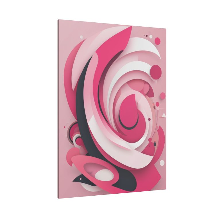 Bold Pink Abstraction Geometric Layers and Dynamic Composition - Image 6