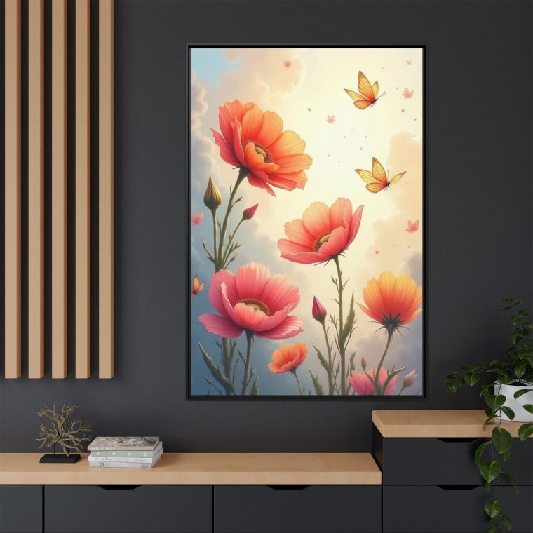 Petals in the Air Floating Floral Canvas - Image 4
