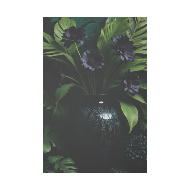 Modern Elegance Black Vase and Flowers in Natural Light - Image 9