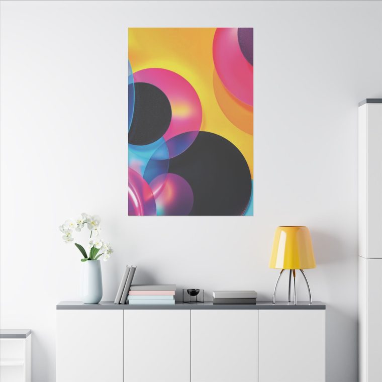 Radiant Geometry Abstract Shapes in Cyan, Pink, and Yellow - Image 20