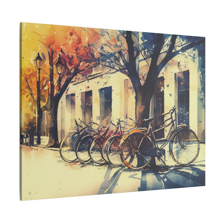 Bicycles on the Street A Charming Watercolor Scene - Image 6