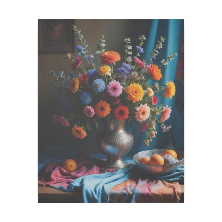 Flowers in Full Color: Boho Meets Vintage Blue Painting - Image 17