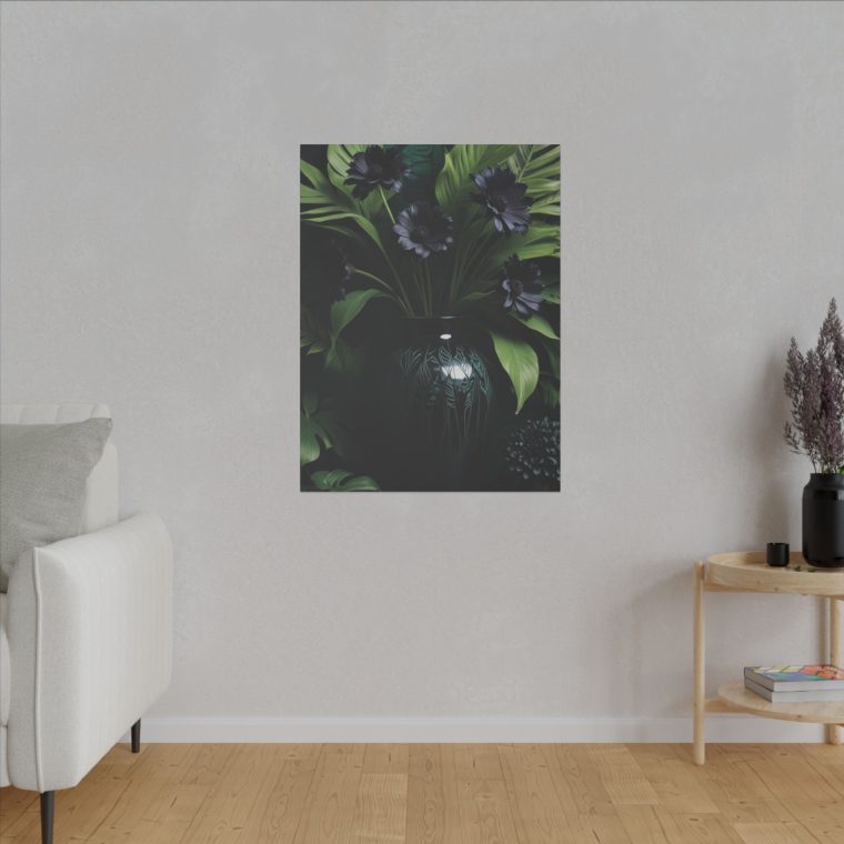 Modern Elegance Black Vase and Flowers in Natural Light - Image 7
