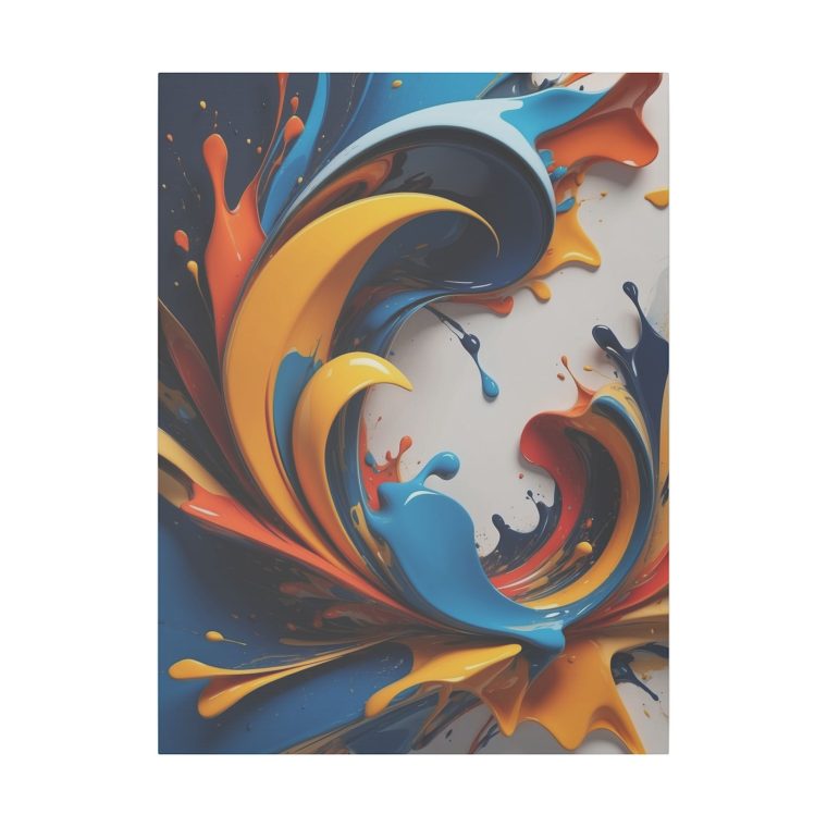 Dynamic Splash Vibrant Abstract Oil Painting for Contemporary Wall Art - Image 5