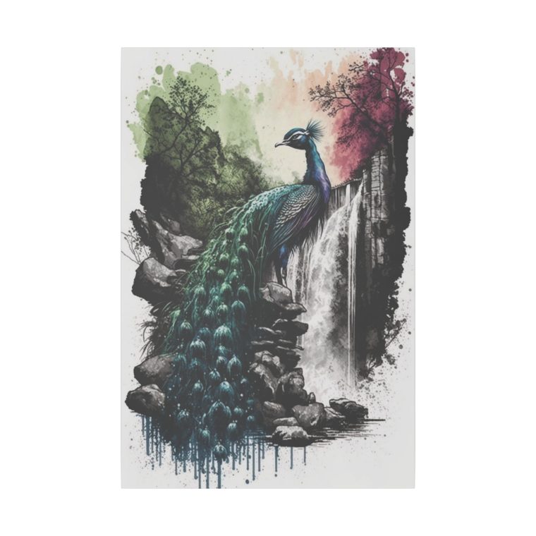 Watercolor Painting of a Beautiful Peacock Elegance in Art - Image 2