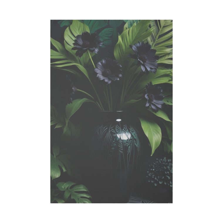Modern Elegance Black Vase and Flowers in Natural Light - Image 2