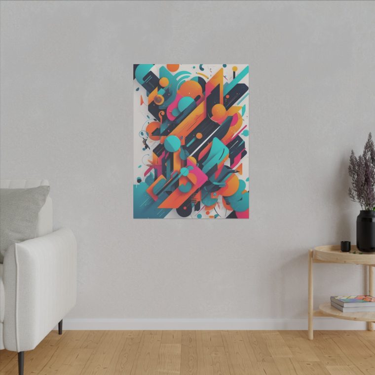 Modern Abstract Symphony of Shapes and Colors Wall Art - Image 7
