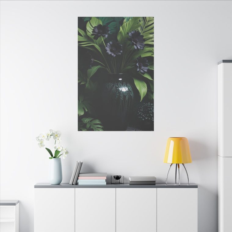 Modern Elegance Black Vase and Flowers in Natural Light - Image 4