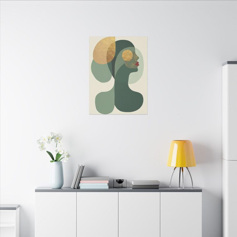 Green Serenity Naïve Art Collage with Minimalist Elegance - Image 12