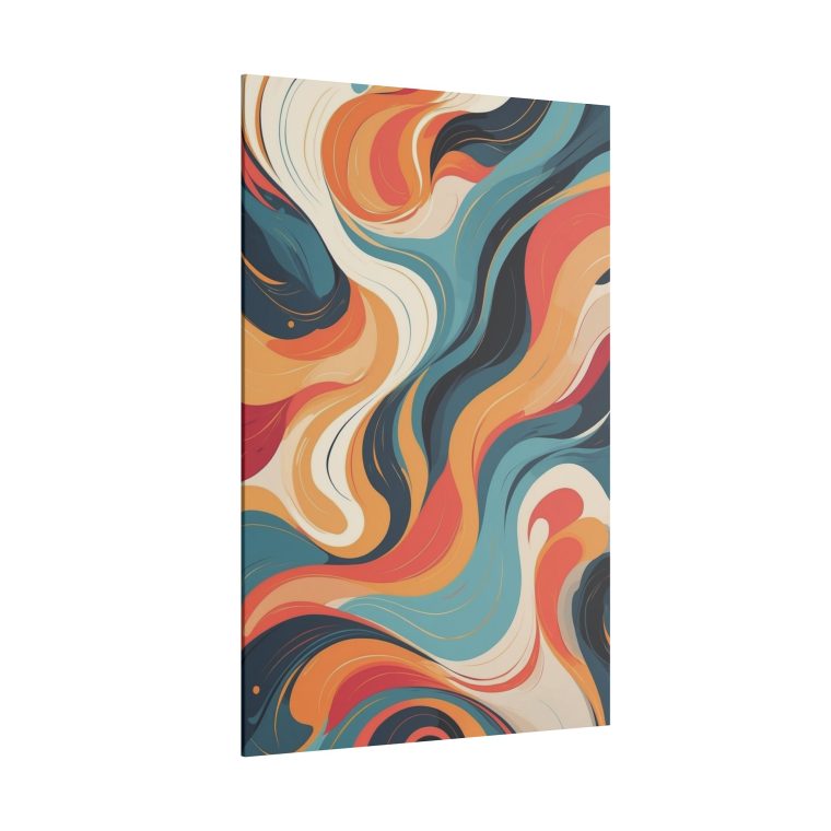 Modern Oil Painting Abstract Wall Art Vibrant Swirl Design
