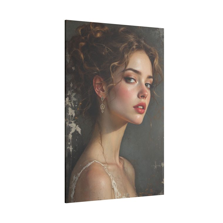 Timeless Elegance Vintage Portrait with Delicate Floral Accents - Image 10