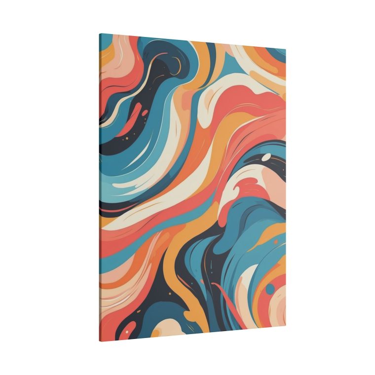 Vibrant Abstract Swirl Wall Art Modern Oil Painting Design - Image 6
