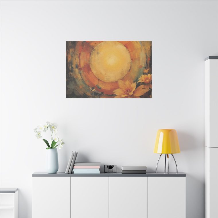 Radiant Sunburst Abstract Floral Design with Warm Earth Tones - Image 12