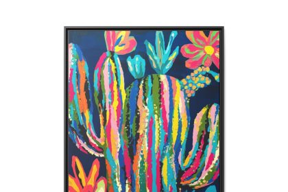 Bold and Vibrant: Maximalist Cactus Floral Abstract Art