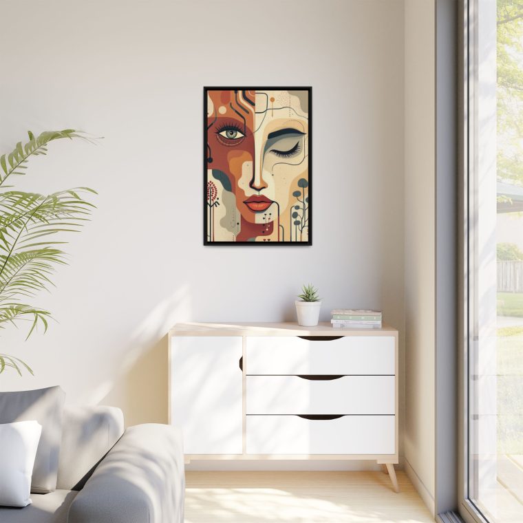 Abstract Boho Face Print Set Earthy Tones Gallery Wall - Image 3