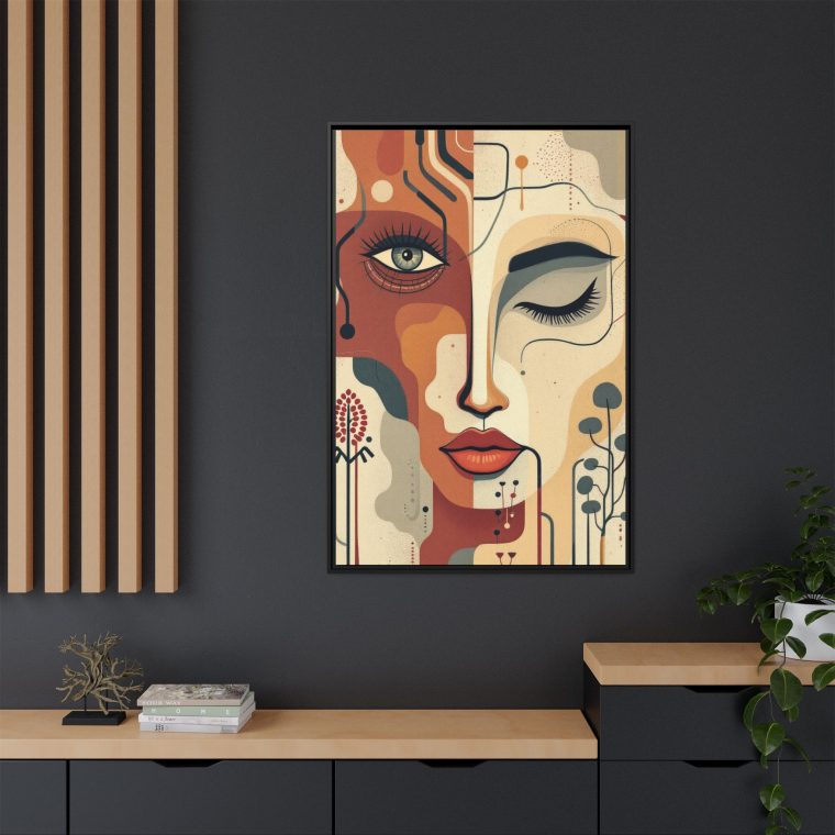 Abstract Boho Face Print Set Earthy Tones Gallery Wall - Image 8