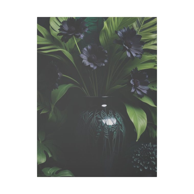 Modern Elegance Black Vase and Flowers in Natural Light - Image 5