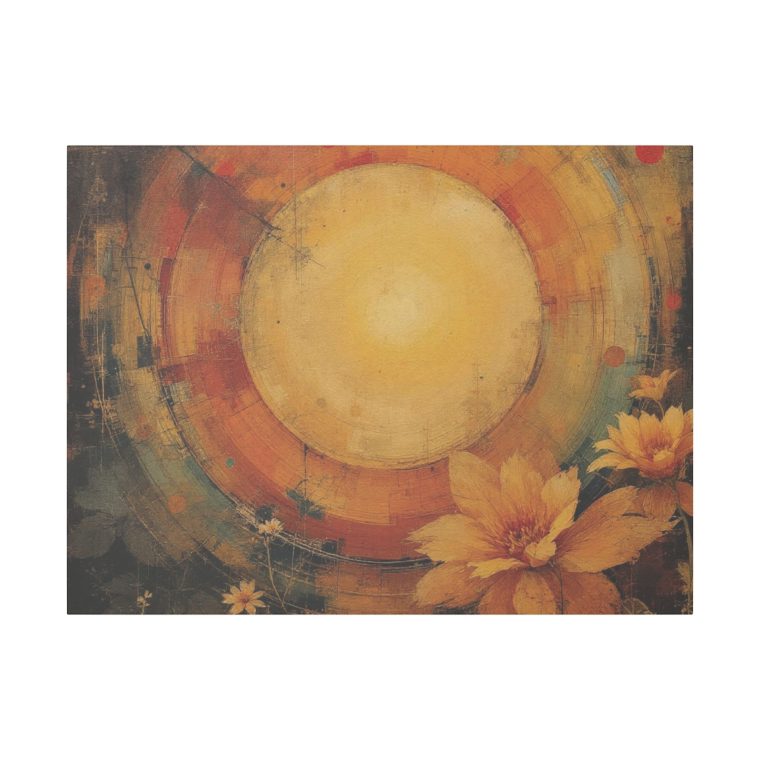 Radiant Sunburst Abstract Floral Design with Warm Earth Tones - Image 17