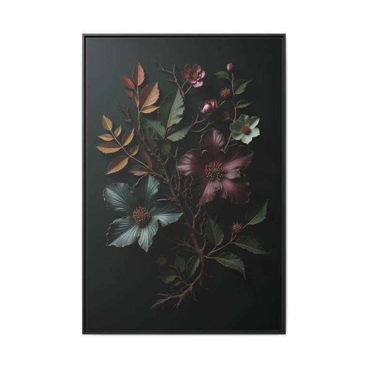 Dark Botanical Moody Wall Art Canvas Prints - Image 13