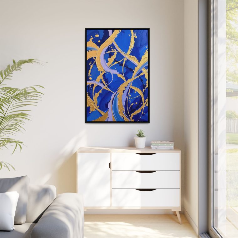 Gold and Blue Canvas Artwork Perfect for Any Modern Space - Image 5