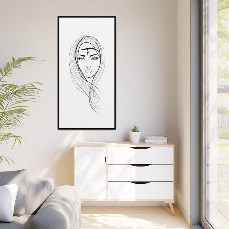 Framed Abstract Face Wall Art Contemporary and Chic Design - Image 7