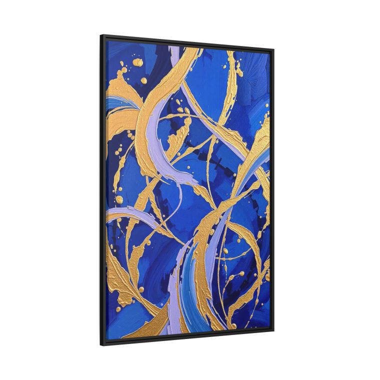 Gold and Blue Canvas Artwork Perfect for Any Modern Space - Image 4