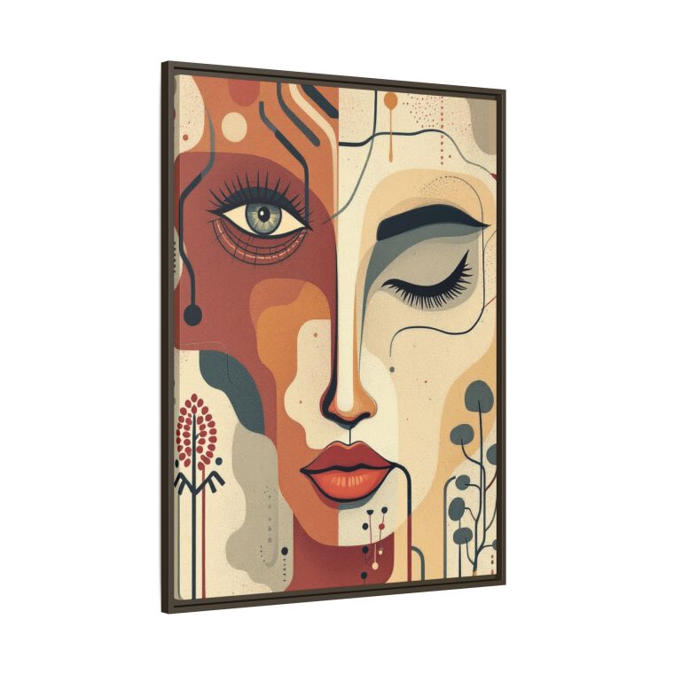 Abstract Boho Face Print Set Earthy Tones Gallery Wall - Image 18