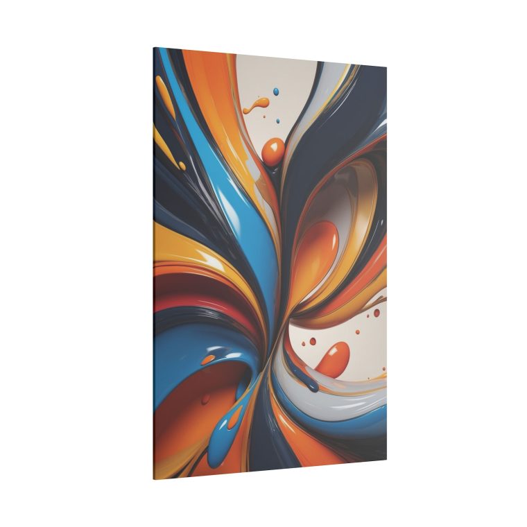 Vibrant Whirl Abstract Fluid Art Oil Painting Wall Décor