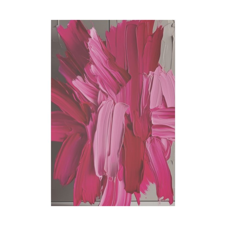 Burst of Pink Energy Modern Abstract Oil Painting with Bold Textures - Image 9