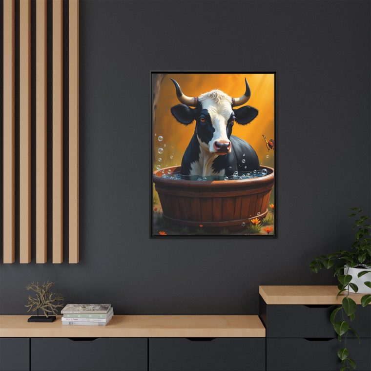 Bull in a Tub Whimsical Canvas Art - Image 12