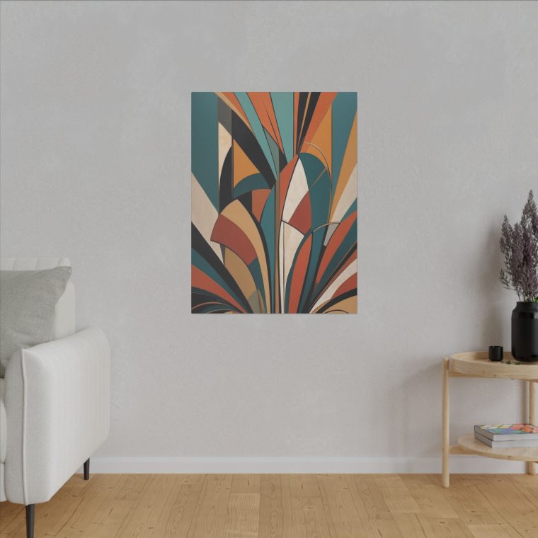 Geometric Blossom Mid-Century Modern Abstract Wall Art - Image 7