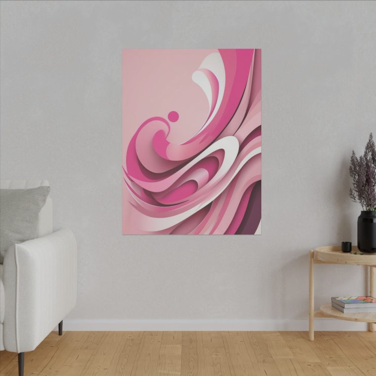 Graceful Pink Waves Abstract Layered Design in Soft Tones - Image 35
