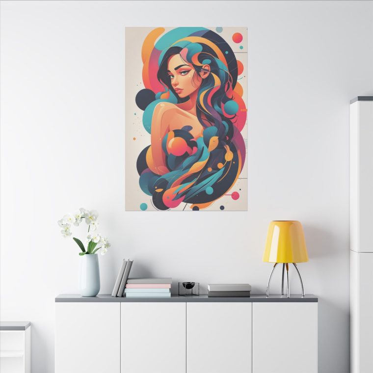 Modern Vibrance Abstract Portrait Wall Art Masterpiece - Image 4