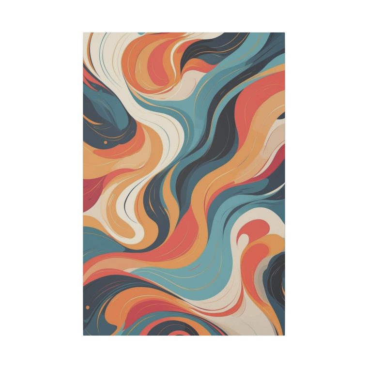 Modern Oil Painting Abstract Wall Art Vibrant Swirl Design - Image 9