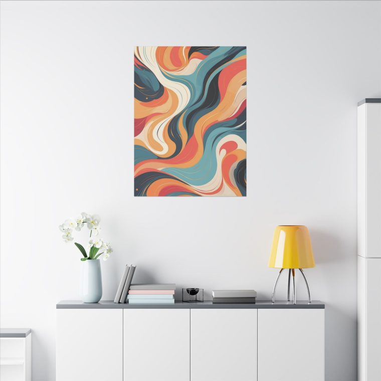 Modern Oil Painting Abstract Wall Art Vibrant Swirl Design - Image 16