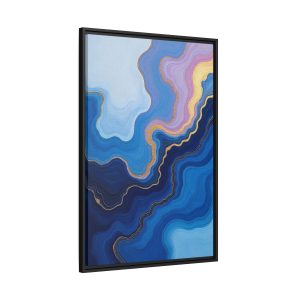 Contemporary Canvas Art in Gold and Blue for Home Decor