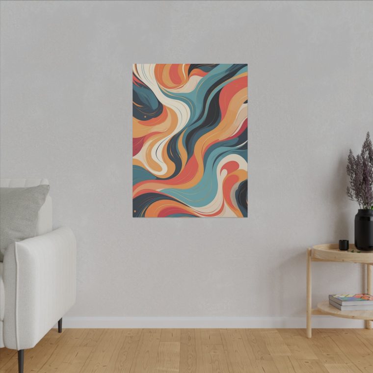 Modern Oil Painting Abstract Wall Art Vibrant Swirl Design - Image 7