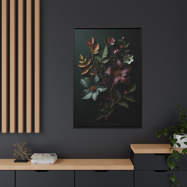 Dark Botanical Moody Wall Art Canvas Prints - Image 8