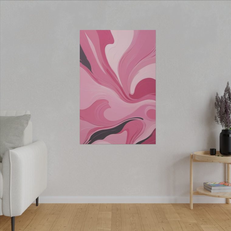 Gentle Pink Flow Abstract Oil Painting with Subtle Elegance - Image 11