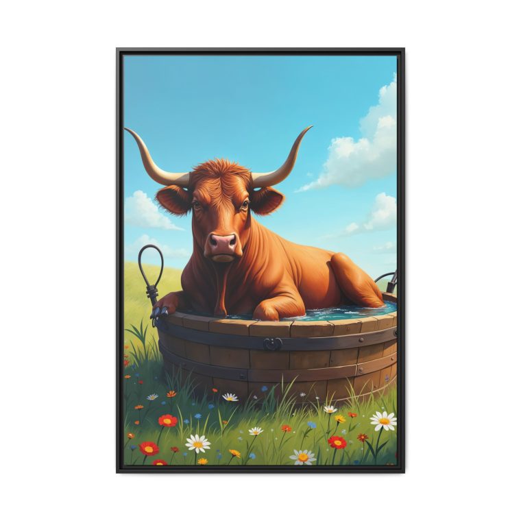 Unique Bull in a Tub Canvas Print - Image 5